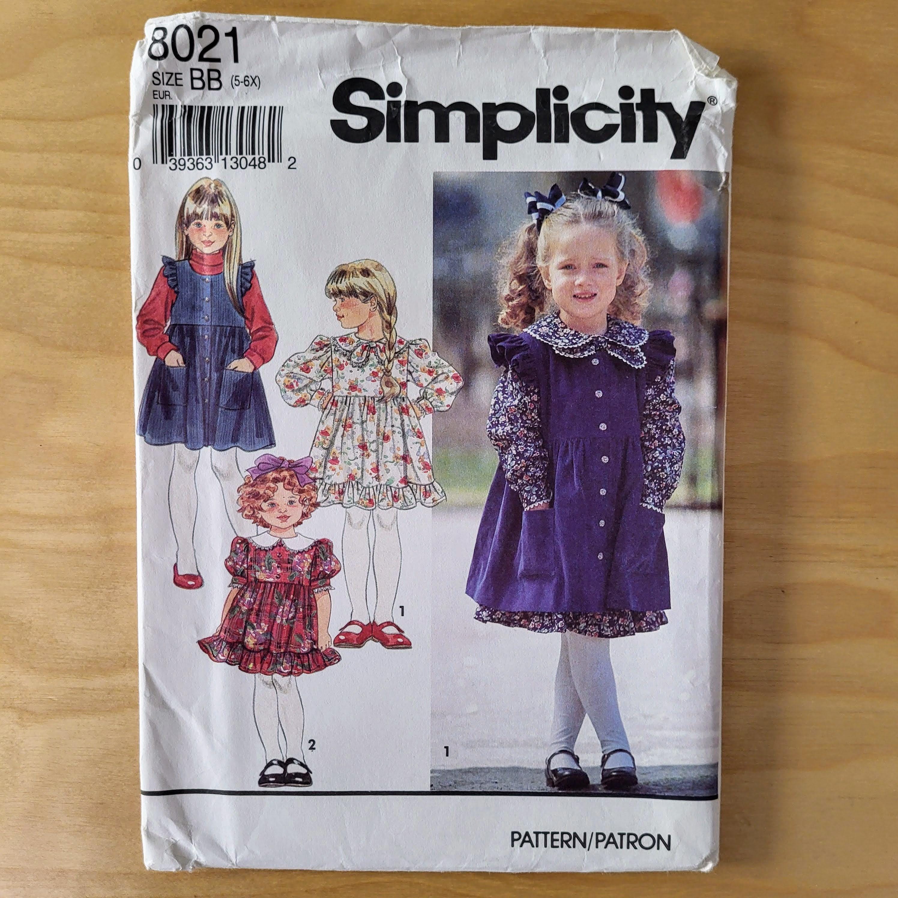 美品 Simplicity Sewing and Dress Girl's Little 8021 Pattern 裁縫材料