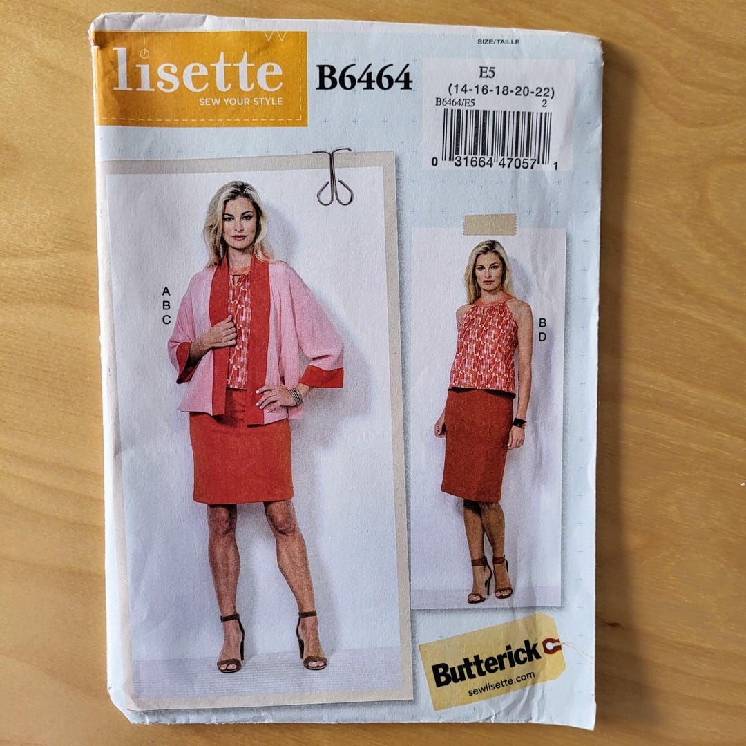 Butterick Sewing Pattern B6464 Misses' Top, Skirt and Jacket , Size 14 ...