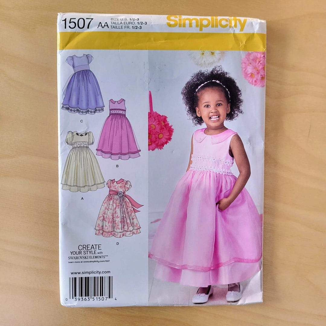 Simplicity Sewing Pattern 1507 Little Girl's Dress Size 1/2-3 - Etsy