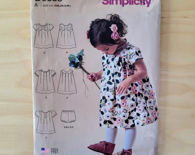 Little Red Simplicity Pattern Simplicity Sewing Pattern D0858 Little Girl's Dress With Sleeve, Size ...