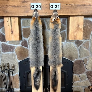 MS Real Grey Fox Pelt/commercial garment tanned/
