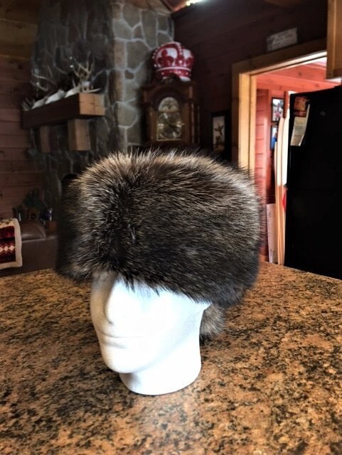 Real Racoon Fur Hat fits 24 in Head 