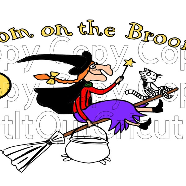 Room on the Broom SVG, Children's Book, Halloween SVG, Witch Cut Image, Classroom Decor, library bulletin board, Kindergarten Preschool Svg