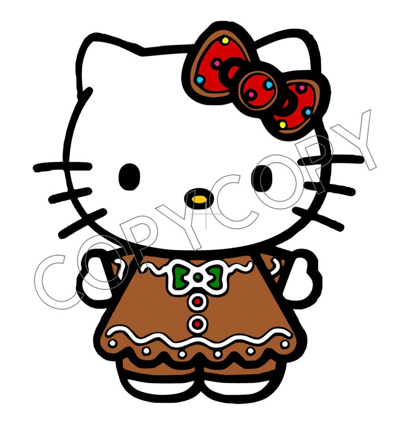 Hello Kitty Gingerbread Man SVG | Etsy