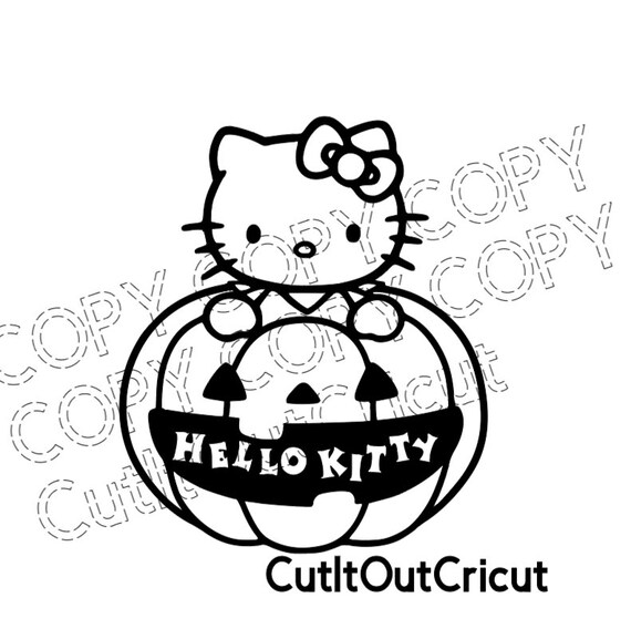 Hello Kitty With Pumpkin Svg, Halloween Svg, Cut File, Cricut, Png