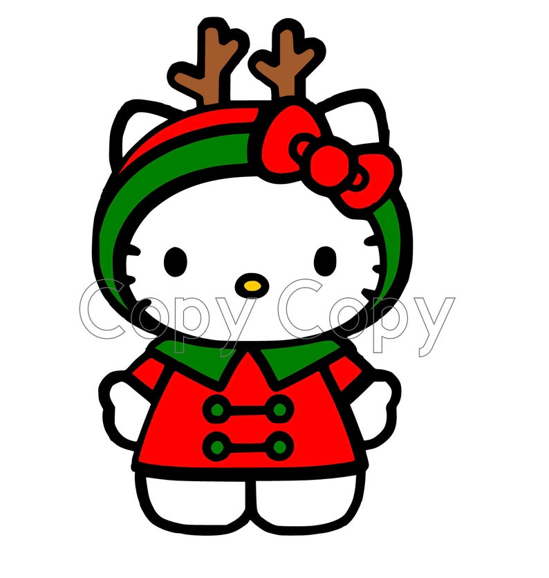Hello Kitty Reindeer SVG | Etsy