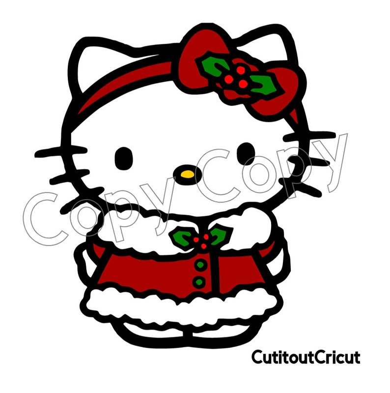 Hello Kitty Christmas SVG | Etsy