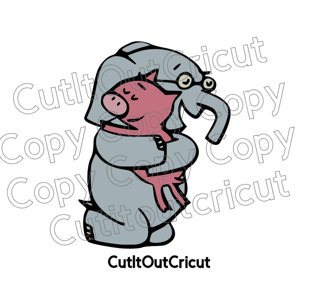 Pig and Elephant Svg/cricut Image/cut File/ Design Space - Etsy