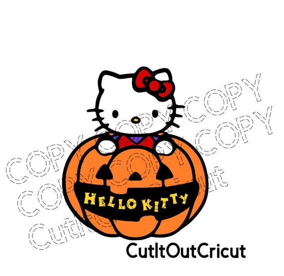 Hello Kitty With Pumpkin Svg, Halloween Svg, Cut File, Cricut, Png
