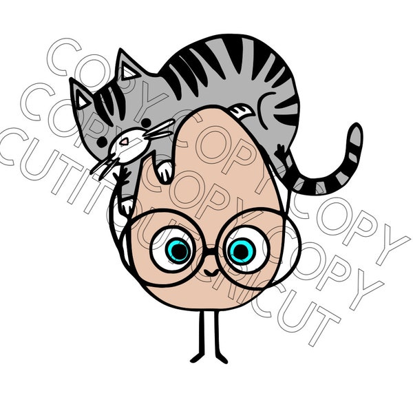 Good Egg SVG, Cricut Design Space Image, Children's book character, Preschool/Kindergarten Bulletin Board Cut Image Egg and Cat