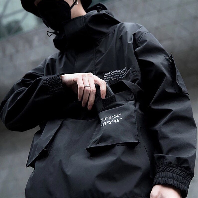Techwear Harajuku Anorak Jacket | Etsy