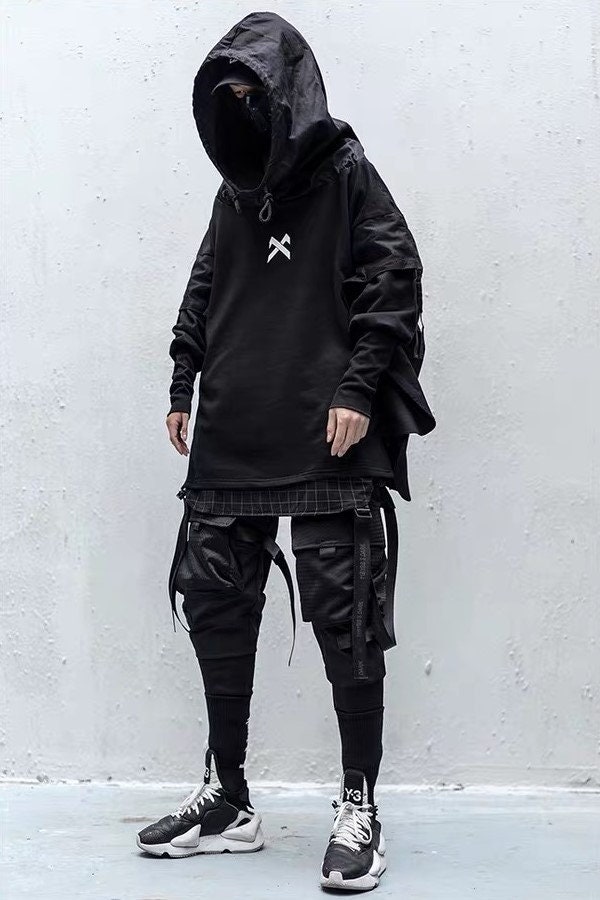 Street Techwear Hoodie Plus Size. Harajuku style Etsy