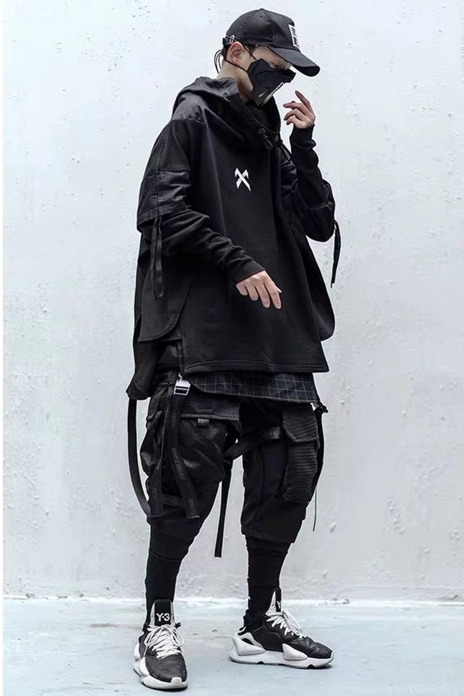 Street Techwear Hoodie Plus Size. Harajuku style | Etsy