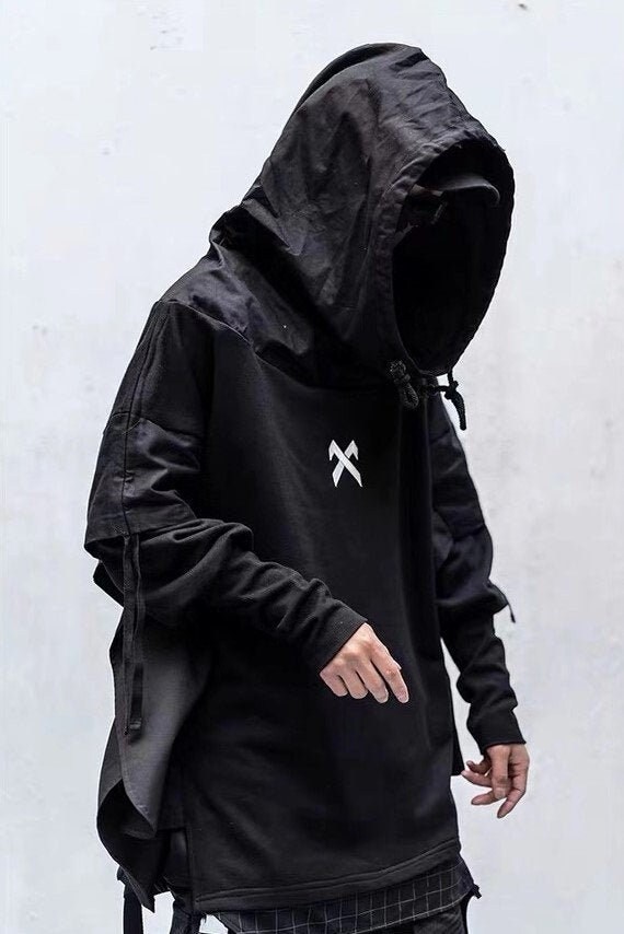 Street Techwear Hoodie Plus Size. Harajuku style Etsy