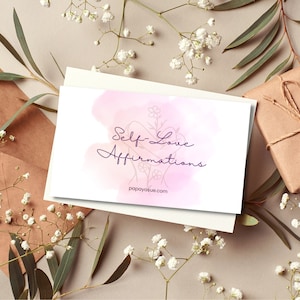 Tarjetas de afirmación de amor propio, tarjetas flash de cita positiva, tarjetas de afirmaciones, autoestima, confianza, cuidado personal, decoración de la oficina de terapia, amor