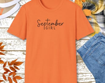 September Girl T-Shirt – Minimalist Birthday Tee, Virgo Libra Zodiac