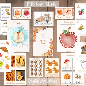 Fall Unit Study + FREE resources - Montessori Inspired pre-school pintables