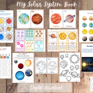 Mi libro del sistema solar: recursos de aprendizaje Montessori