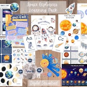 Space Explorers Learning Pack Montessori inspired learning resources aged 3 - 9