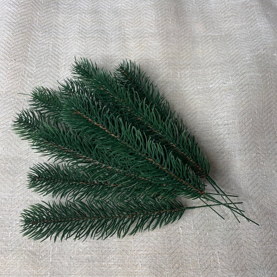 Artificial Pine Branches Lot of 10 Pcs Faux Greenery Fake Pine