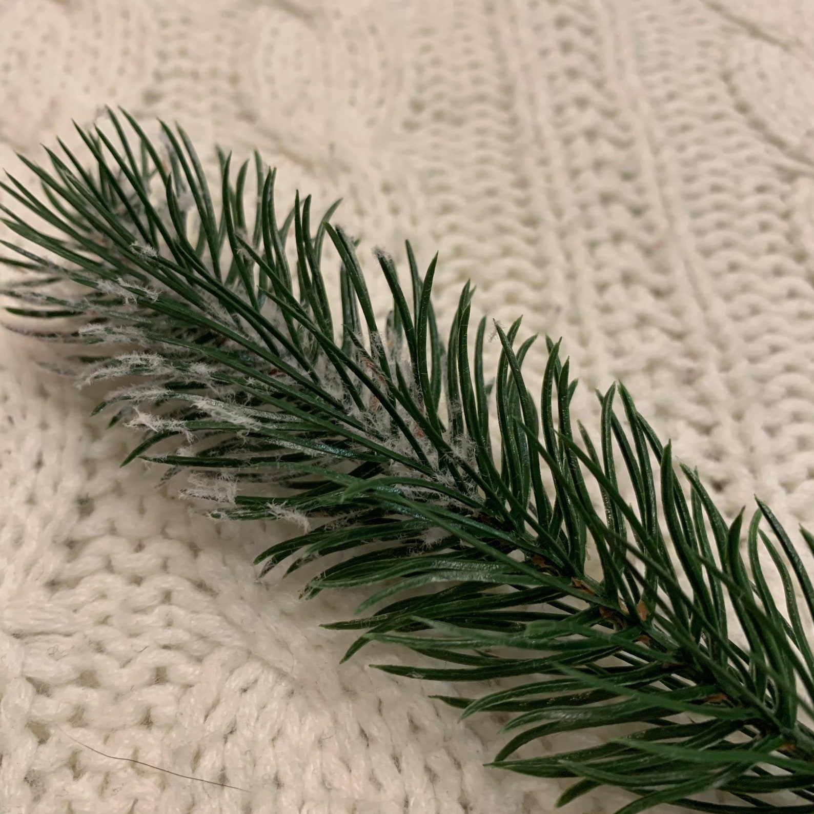 Flocked Christmas Pine Stems Lot of 10 Pcs Flocked Christmas Etsy