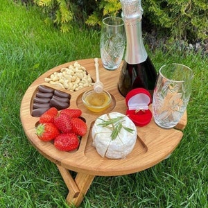 Picnic cheese board 13,8 (35cm) inches - wood serving platter - personalized picnic table - cheese board - wooden plate