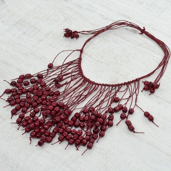 Wood Bead Layered Necklace