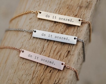 Do it Scared Bar OCD/Anxiety/Mental Health Necklace
