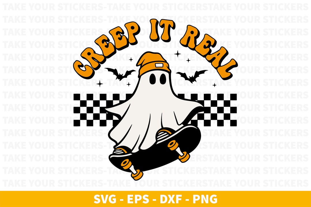 Creep It Real Svg, Creep It Real PNG, Ghost Skateboarding, Halloween Skateboard Png, Halloween