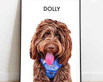 Retrato de mascota personalizado en acuarela: Arte digital personalizado (descarga digital)