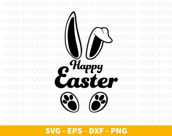 Happy Easter Bunny SVG PNG: Bunny Ears Design (Digital Download)