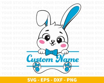 Personalized Easter Bunny SVG PNG: Kids Name Easter Shirt (Digital Files)