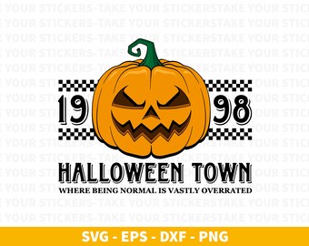 Halloween Town Universität SVG, Halloween Town Universität PNG, Kürbisgesicht svg, Gruselige Saison svg, Halloween Town Sublimation
