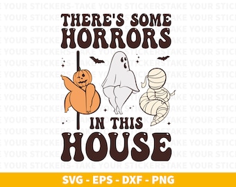 Halloween Horrors House SVG: Ghost, Pumpkin, Mummy (Digital Files)