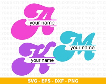 Monogram SVG, Split Monogram Svg, Monogram Letters SVG, Split Monogram Frame Alphabet, Cut File, Silhouette, 26 Individual Svg Png Dxf Eps .