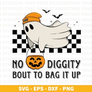 Retro Geist PNG: Gruseliges Halloween Design (Digitaler Download)
