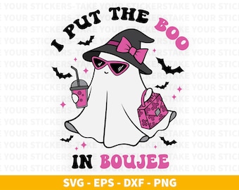 Puse el Boo en Boujee Ghost SVG, Halloween PNG, Diseño de sublimación de fantasmas