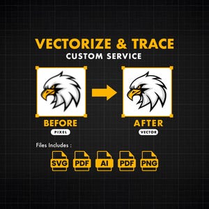 Servicio de conversión de imágenes personalizadas a vectores (descarga digital)