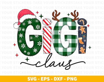 Gigi Claus Christmas Design: SVG PNG Digital Download