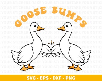 Goosebumps Goose SVG PNG: Cartoon Goose Clipart (Digital Download)