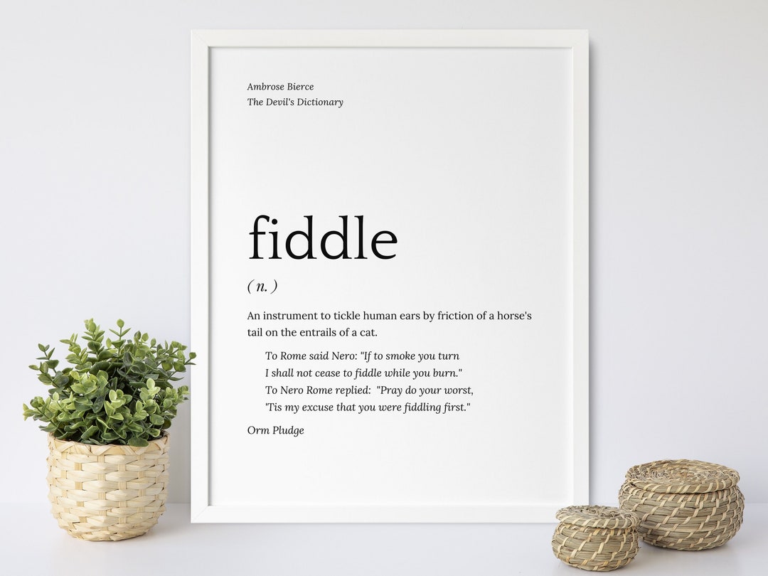 Fiddle Definition Quote Joke Printable Wall Art Violin Gift Etsy