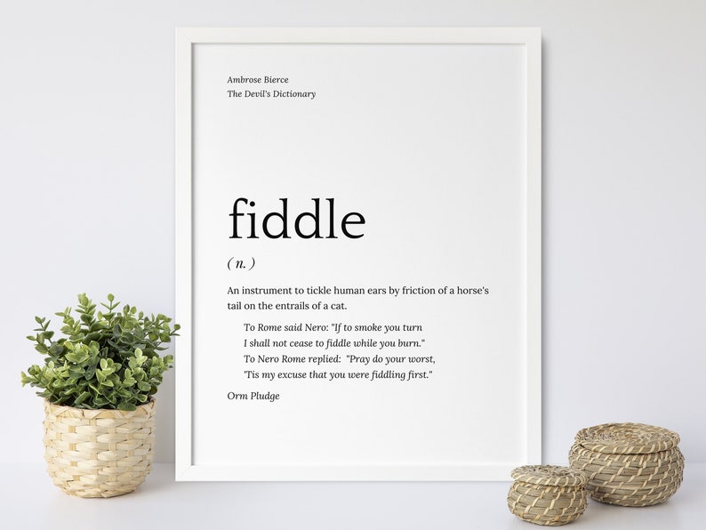 Fiddle Definition Quote Joke Printable Wall Art Violin Gift Etsy