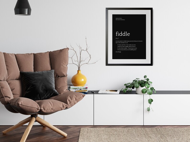 Fiddle Definition Quote Joke Printable Wall Art Violin Gift Etsy