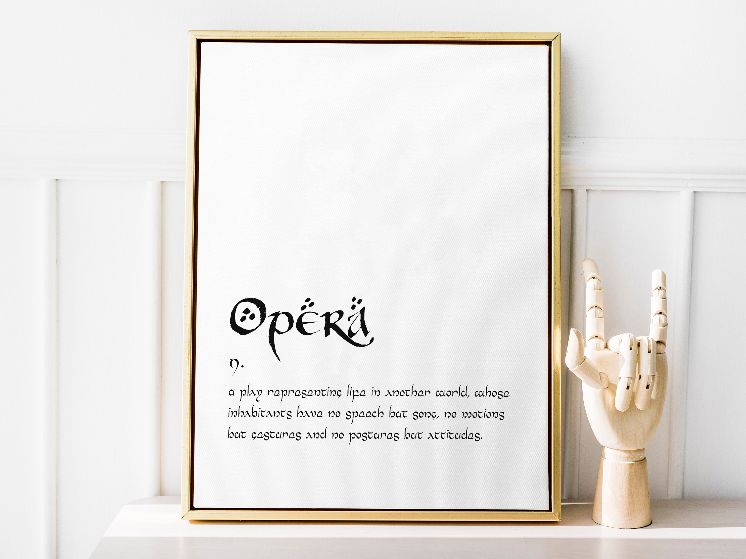 Opera Definition Printable, Dictionary Page Art Etsy