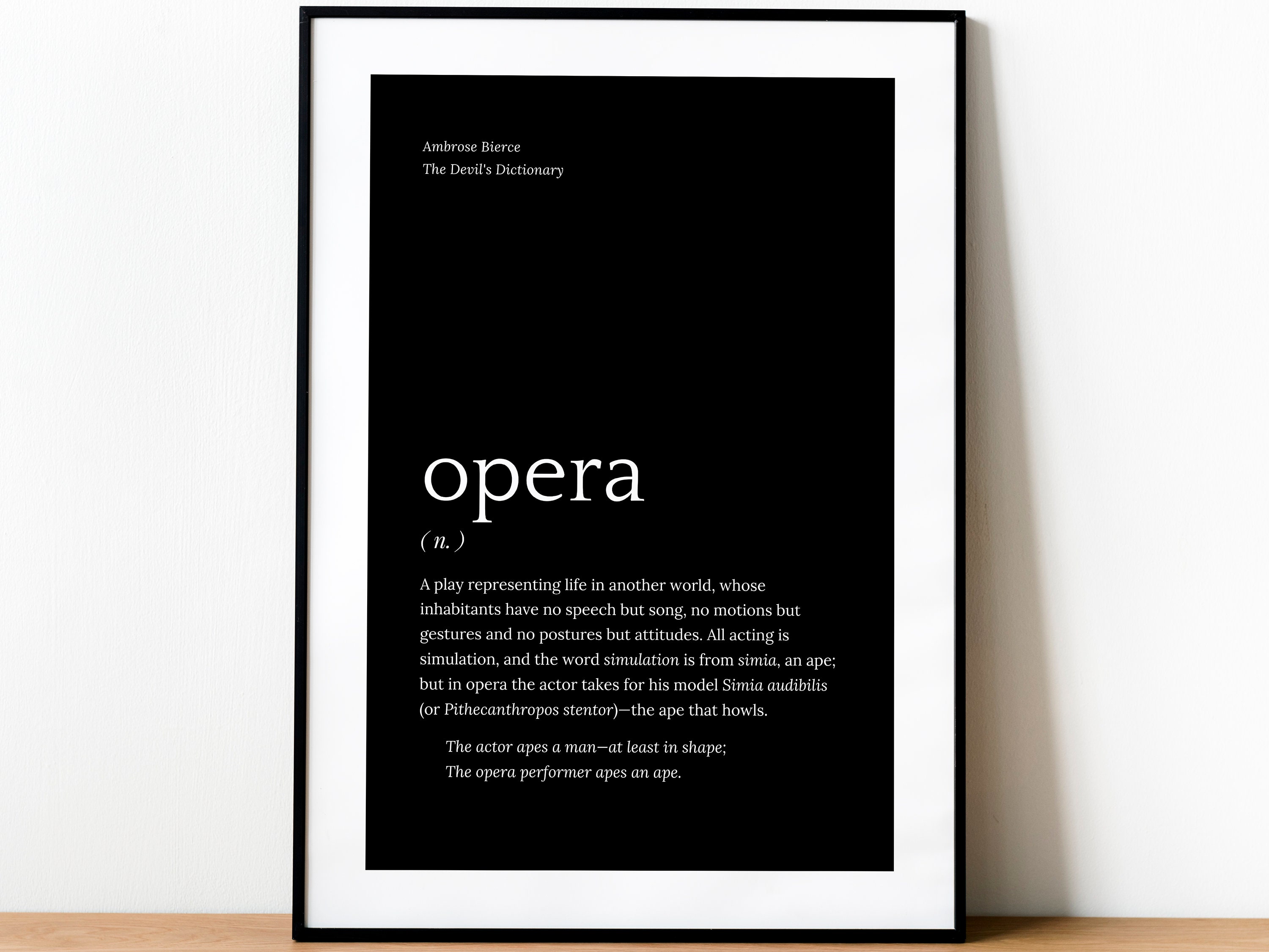Opera Definition Printable, Dictionary Page Art Etsy