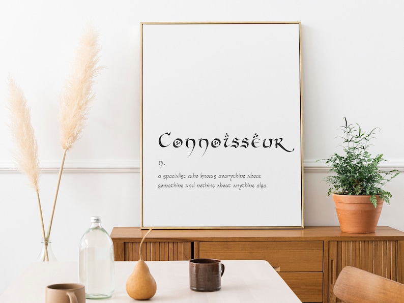 Connoisseur Definition Poster Wine Tasting Printable Etsy