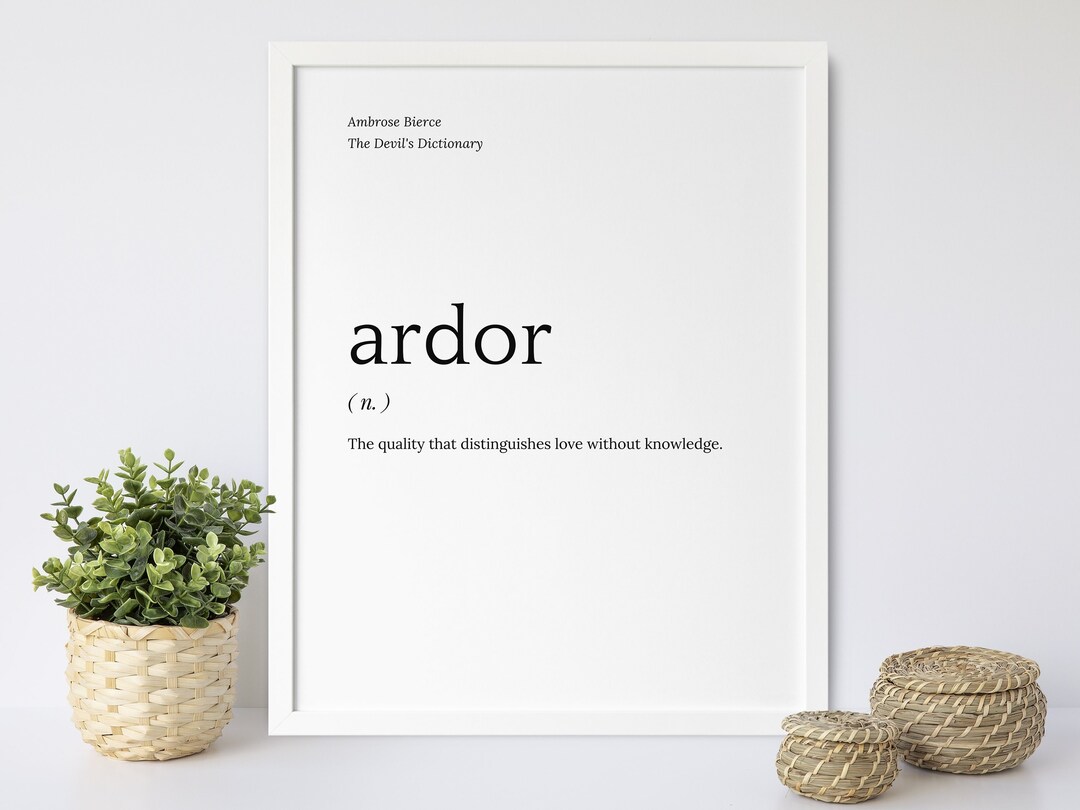 Ardor Definition Poster Funny Digital Print Etsy
