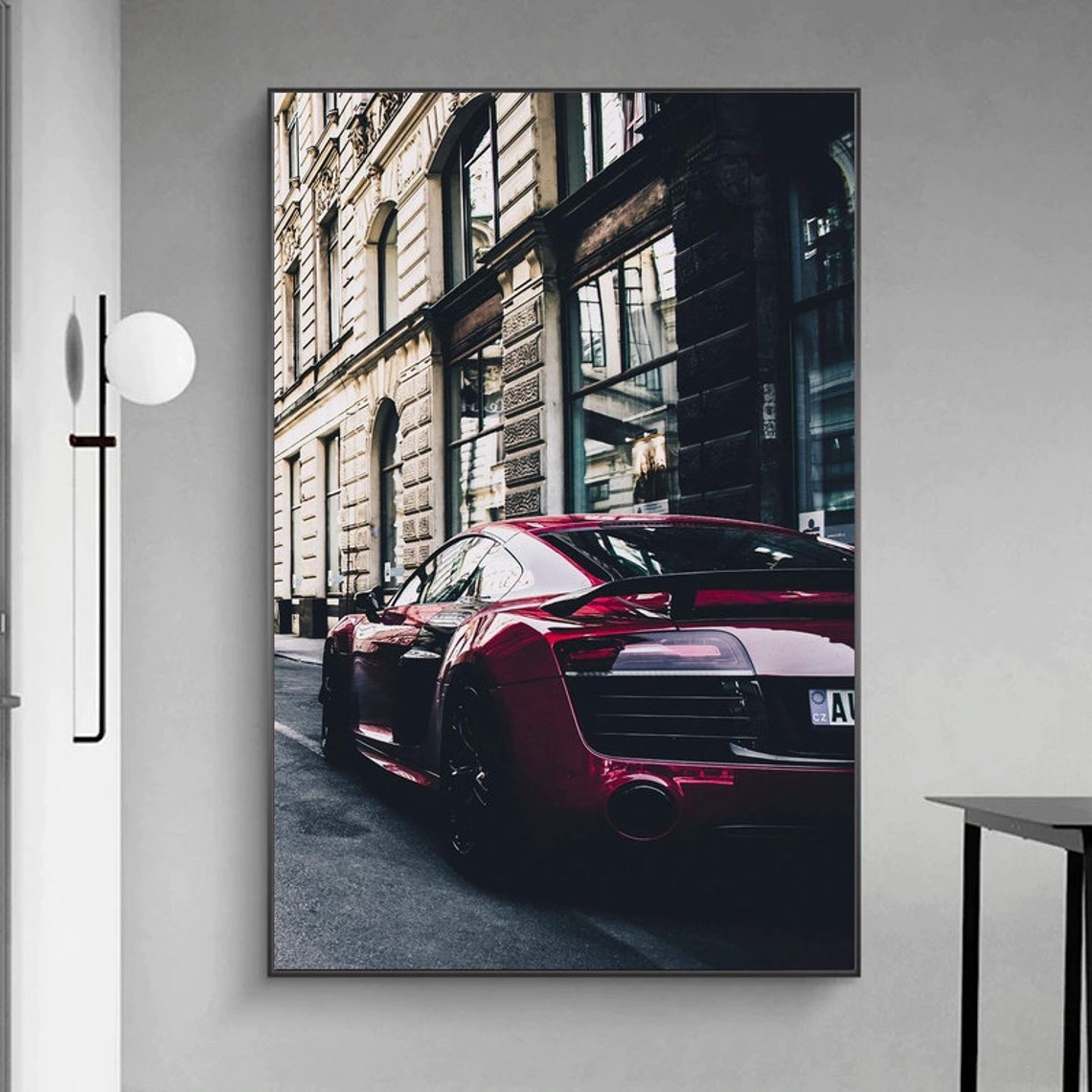 Red cool sports car posters wall poster room decor art