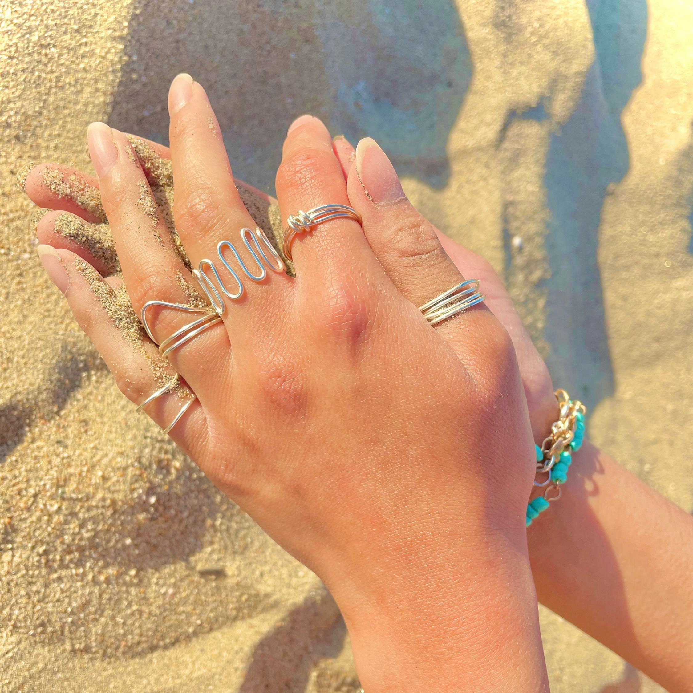 Silver Stacking Ring Set Tarnish Resistant Silver Wire Etsy