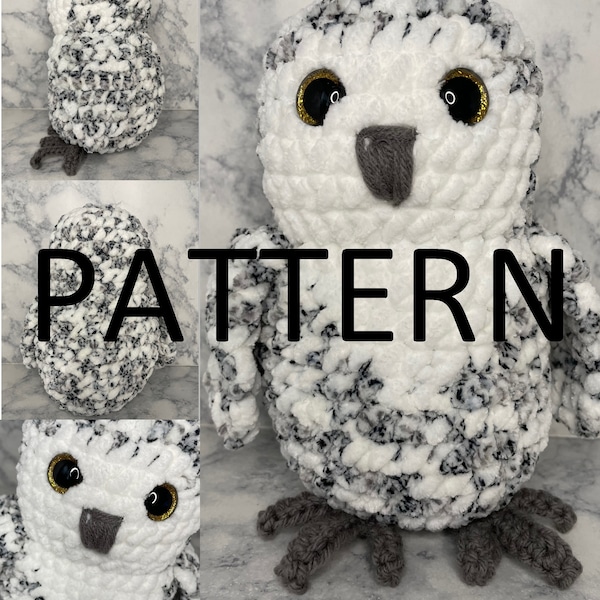 Speckles the snowy owl amigurumi - crochet pattern